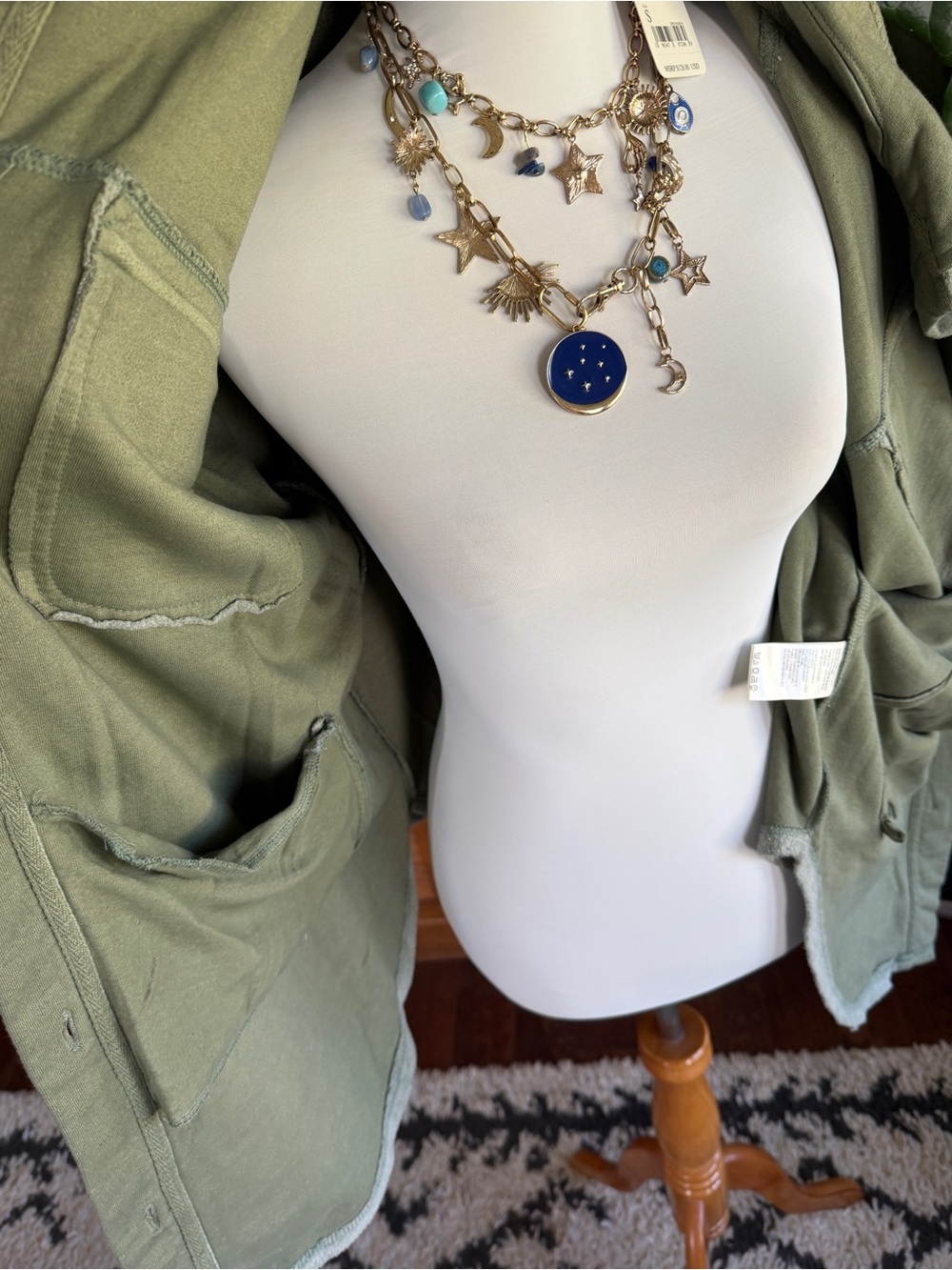 Free People Jaded Green Ruby Shacket Shirt Jacket S NWT - Picture 12 of 15